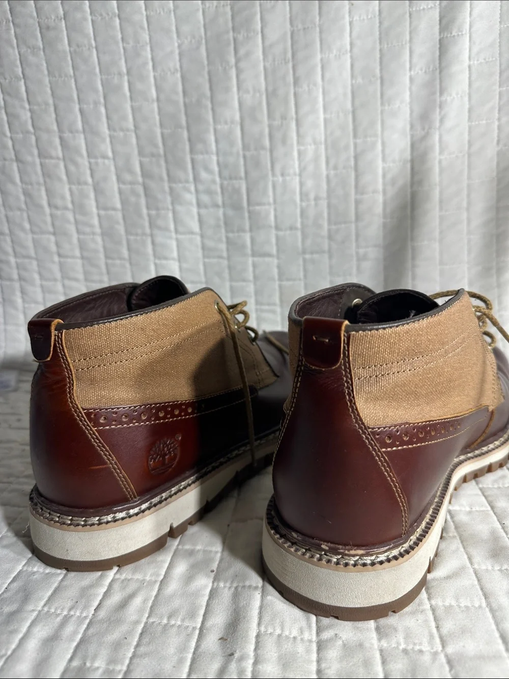 Timberland Britton Hill waterproof chukka boots two-tone leather and canvas